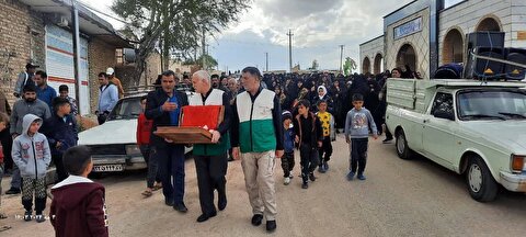 اهالی روستای بوغداکندی بخش مرکزی زنجان میزبان پرچم متبرک حرم مطهر امام حسین(ع)