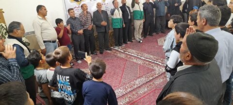 اهالی روستای قره باتلاق شهرستان ماهنشان ، میزبان پرچم متبرک حرم مطهر امام حسین(ع)