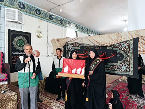 اعلام عزای حسینی با حضور خادمان ستاد توسعه و بازسازی عتبات عالیات در بخش انگوران شهرستان ماهنشان
